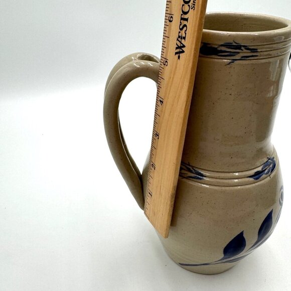 Vintage Williamsburg Pottery BIRD HOUSE Cobalt Blue Salt Glazed Bottle Shape - Picture 11 of 12